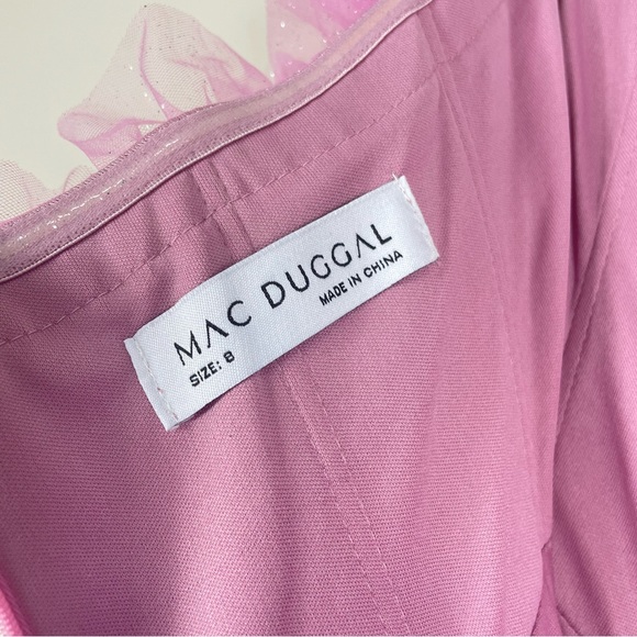 Mac Duggal Purple Strapless Glitter Tulle Gown Pink Womens 8 Prom Formal Dress - Picture 10 of 13